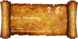 Kati Gergely névjegykártya